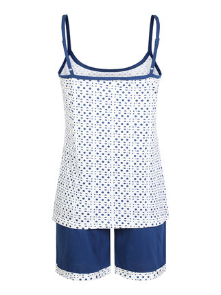 Women's summer pajamas with tank top and shorts