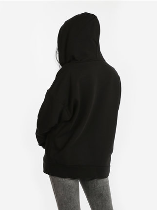 Women's sweatshirt with hood and print
