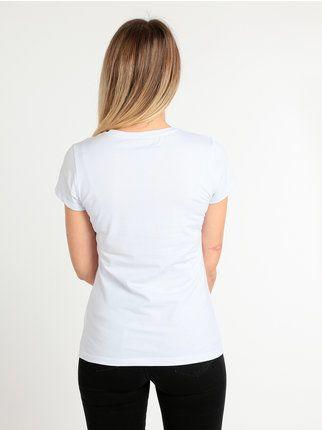 Women's T-shirt with pattern and beads