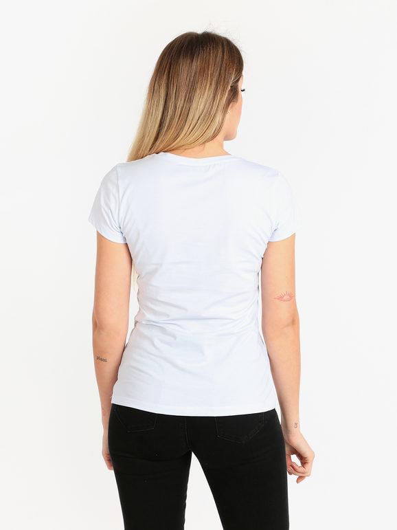 Women's T-shirt with pattern and beads