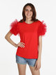 Women's T-shirt with tulle sleeves