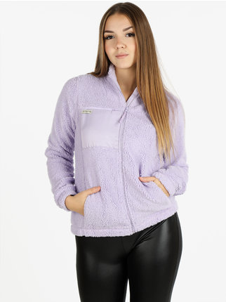 Women's teddy sweatshirt with zip