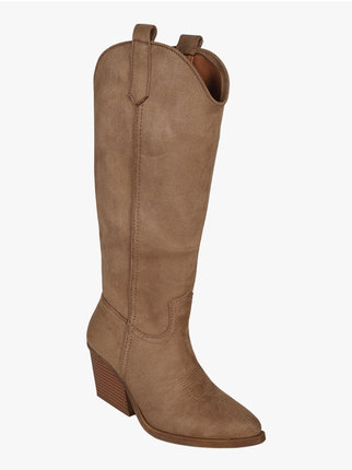 Women's Texan boots in suede fabric