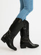 Women's Texan leather boots with studs