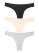Women's thong in cotton. Pack of 3 pairs