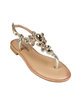 Women's thong sandals with stones
