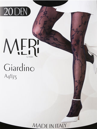 Women's tights with flowers 20 denier