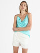 Women's top with waterfall neckline and thin straps