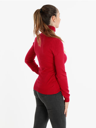 Women's turtleneck sweater in solid color