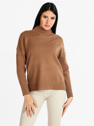 Women's turtleneck sweater in wool blend
