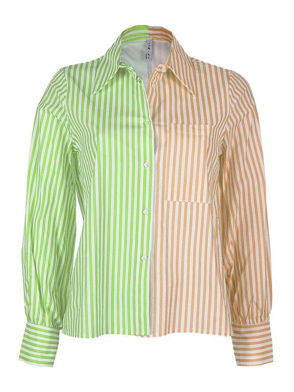Women's two-tone striped shirt