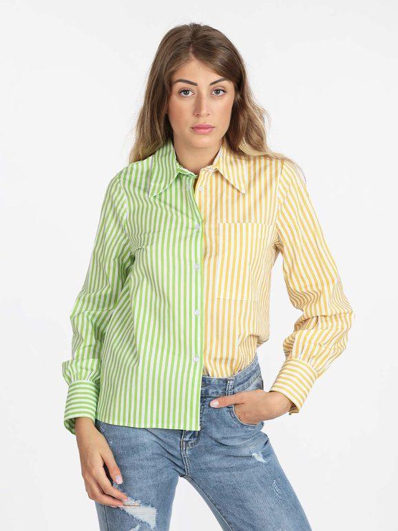 Women's two-tone striped shirt