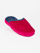 Women's velvet effect slippers with flowers