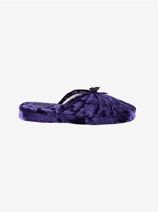 Women's velvet effect slippers