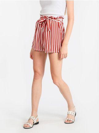 Women's vertical striped shorts