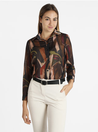 Women's voile shirt with long sleeves