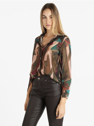 Women's voile shirt with long sleeves