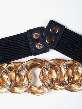 Women's waist belt with metal rings
