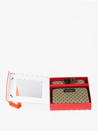 Women's wallet and belt gift box with prints