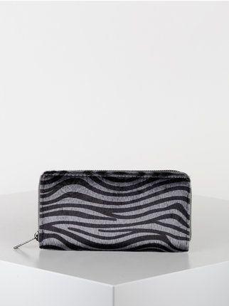 Women's wallet with zebra fur
