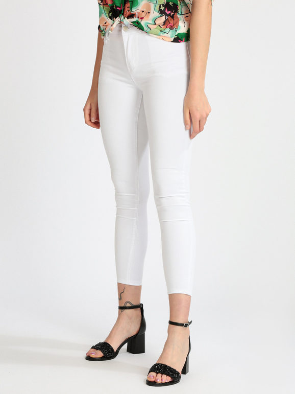 Oasis high waist skinny jeans in white