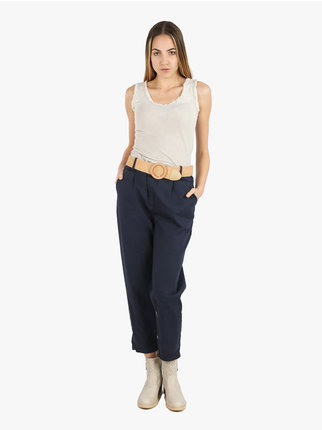 Women's wide-leg trousers with belt