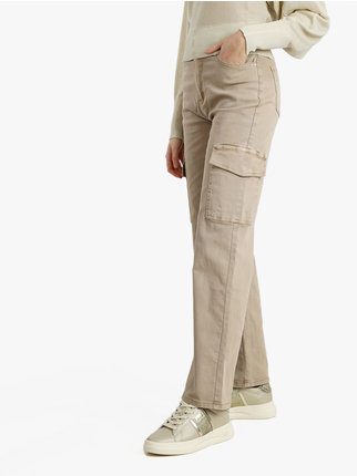 Women's wide-leg trousers with big pockets