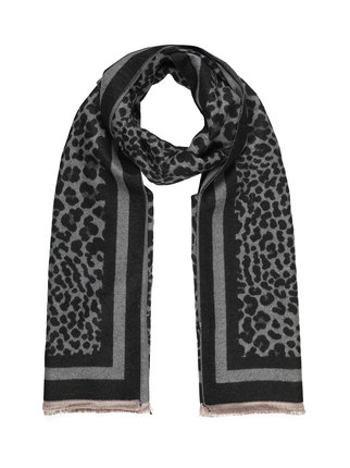 Women's wool blend animalier scarf