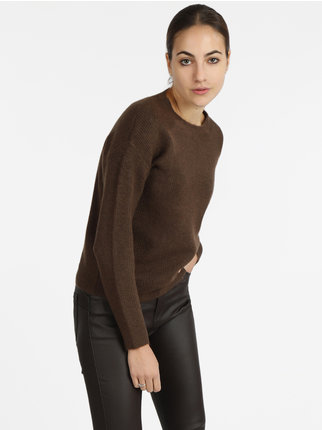 Women's wool blend crew neck sweater