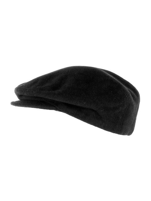 Wool blend flat cap with ear flaps