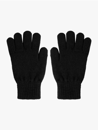 Wool blend knit gloves for men