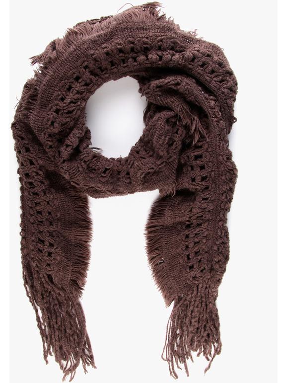 Wool blend knit scarf