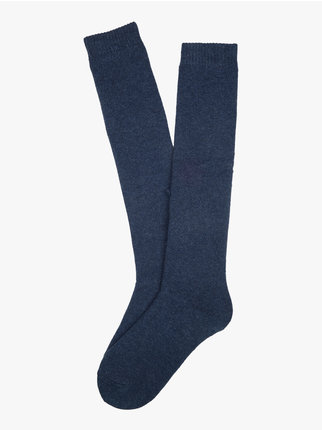 Wool blend long socks for men