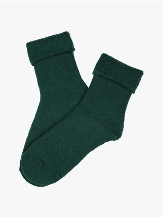 Wool blend short socks for women