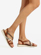 Woven leather sandals for women