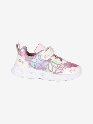 Zapatillas de niña de flores con luces.