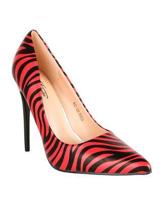 Zebra-print decolletè with stiletto heel