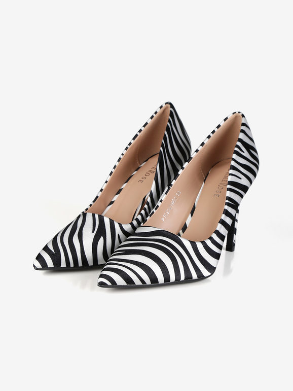 Zebra print pumps with stiletto heel