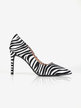 Zebra print pumps with stiletto heel