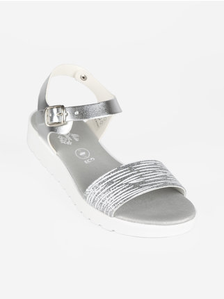 Zebra sandals for girls with platform