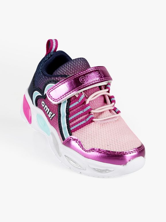 Zweifarbige Schuhe für Mädchen mit Lichtern