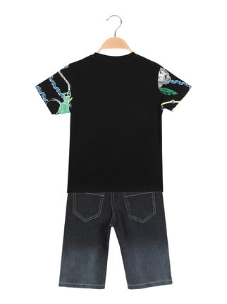 Zweiteiliger Anzug für Jungen, T-Shirt + kurze Jeans